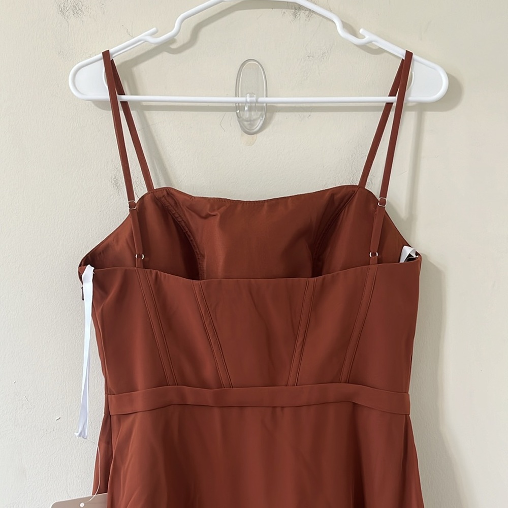 NEW Revelry Nova Chiffon Rust Formal Gown Dress Size 6 - Picture 8 of 11